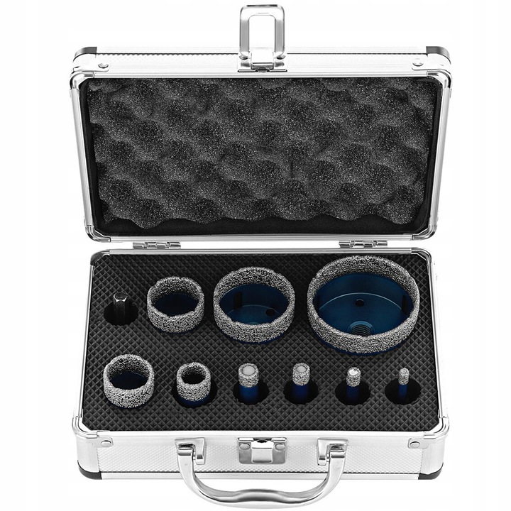 ZESTAW OTWORNIC DIAMENTOWYCH KORONEK DO TWARDEGO GRESU PŁYTEK M14 JAKOŚĆ RS