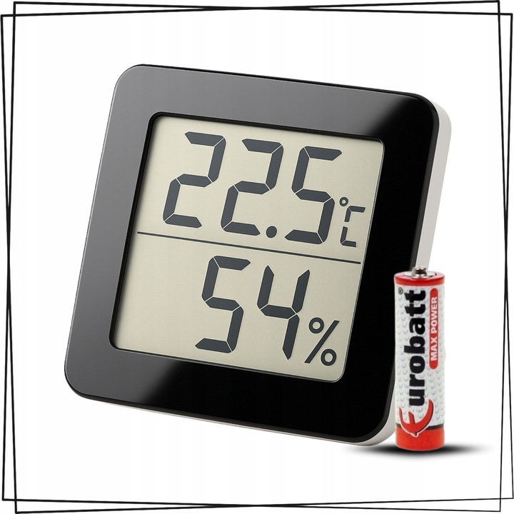 TERMOMETR I HIGROMETR POKOJOWY LED ELEKTRONICZNY WEWNĘTRZNY CYFROWY