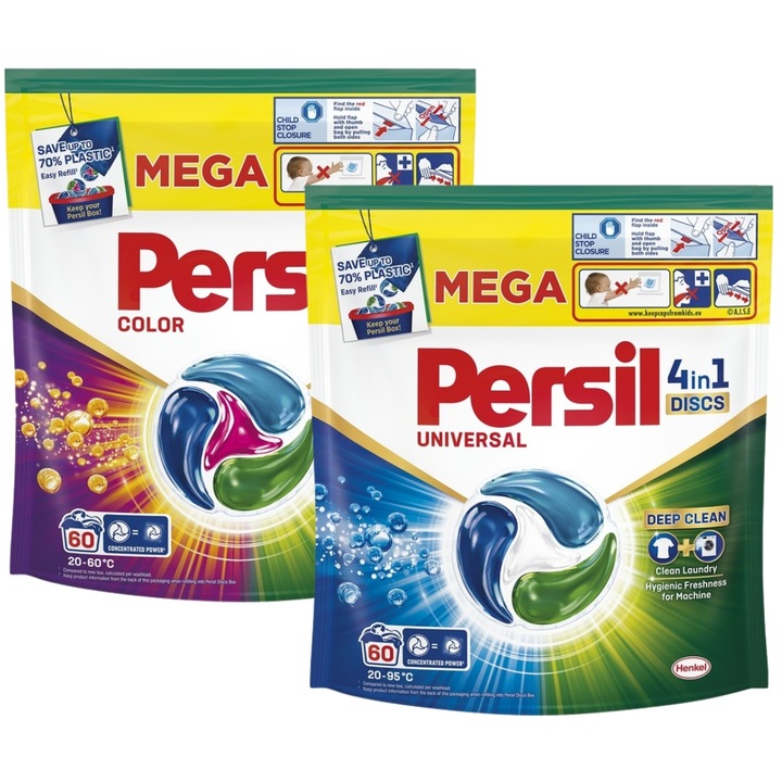 Persil Discs Color Regular Kapsułki do Prania 4w1 Mix 60 szt. x2