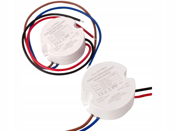 Zasilacz LED 12V DC 30W 2,5A Dopuszkowy Do Puszki fi 60 Hermetyczny