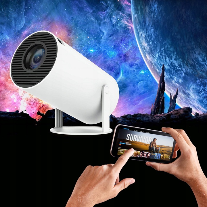 Projektor Rzutnik Android TV WiFi FULL HD Przenośny SMART Głośnik