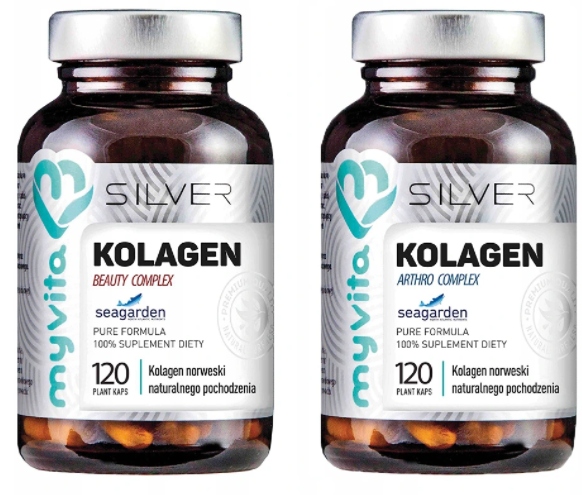 KOLAGEN MyVita Silver Pure 100% Arthro Kwas hialuronowy GLUKOZAMINA 120kaps