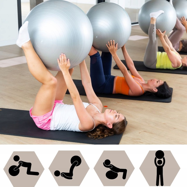 Piłka Gimnastyczna WZMOCNIONA Rehabilitacyjna Anti-Burst 65cm + Pompka