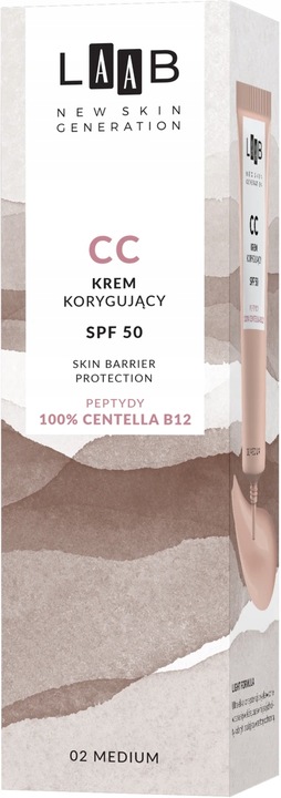 AA LAAB 100% Centella B12 Krem CC korygujący SPF50 nr 02 Medium