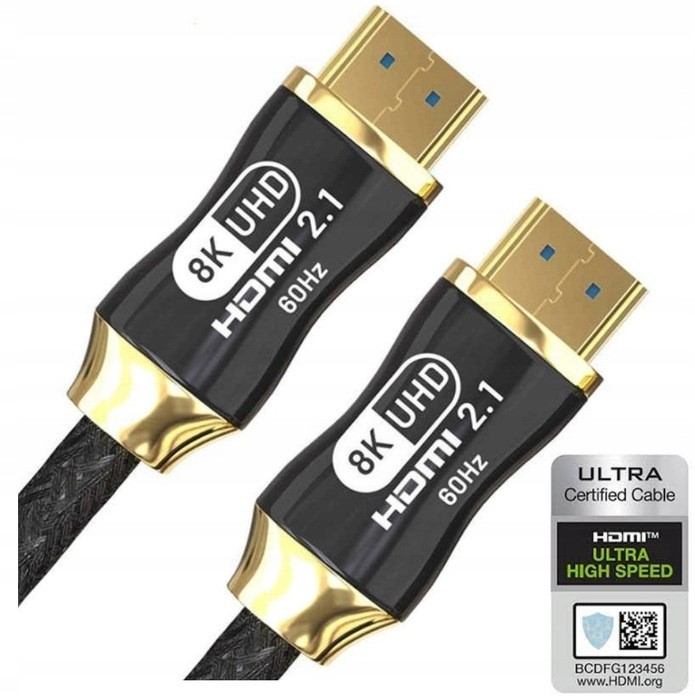 Kabel HDMI -HDMI v2.1 przewód 2M 3D - 4K 8k FULLHD Przewód HDMI do TV MOCNY