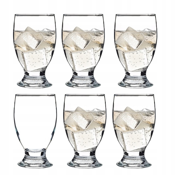Zestaw szklanek CAPRI 300ml komplet 6 sztuk na wodę napoje desery