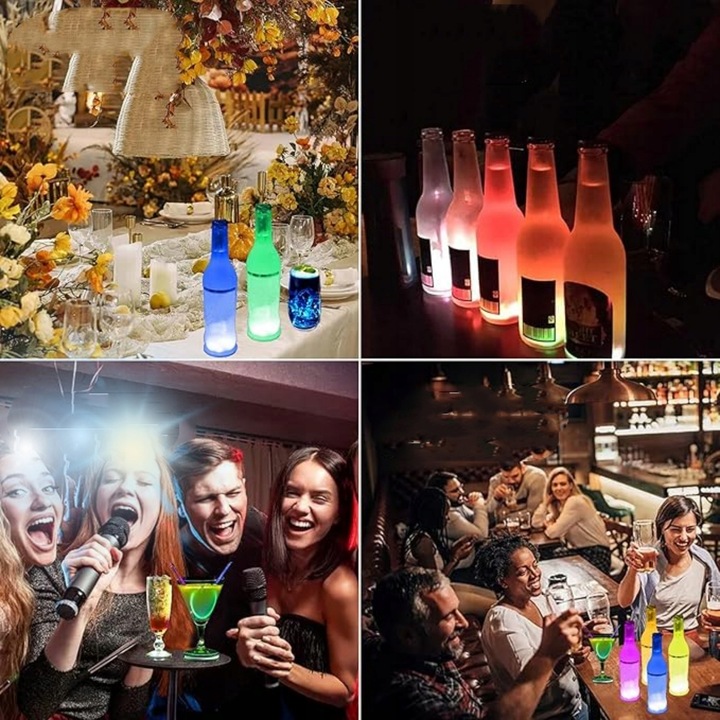 Podstawka Naklejka LED pod Butelkę Szklankę Kubek Zestaw 10 szt.