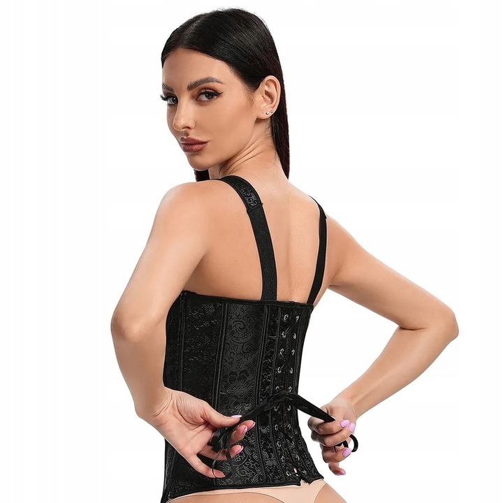 Elegancki gorset wyszczuplający modelujący gotycki zamek stringi 59k