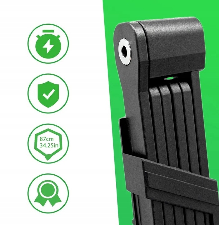 Blokada rowerowa składana PAKKO z uchwytem i 2 kluczami 85cm (E011)