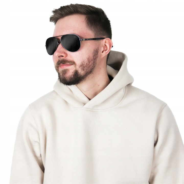 OKULARY PRZECIWSŁONECZNE męskie AVIATOR POLARYZACYJNE PILOTKI UV400 +