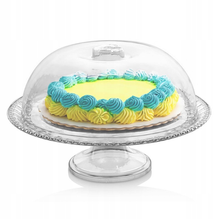 PATERA JEDNOPOZIOMOWA Z KLOSZEM 34CM NA CIASTO CIASTKA OWOCE TACA OSŁONKA