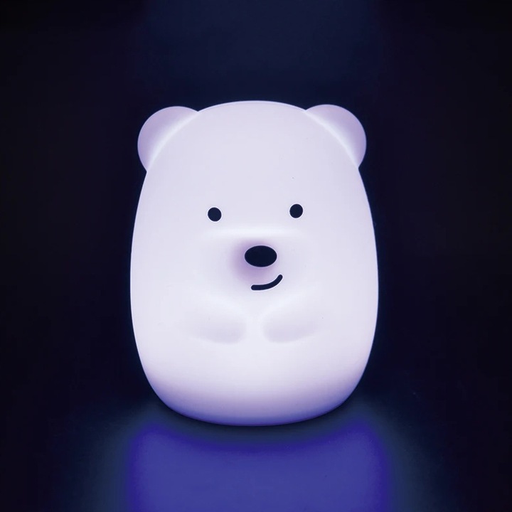 SILIKONOWA LAMPKA NOCNA MIŚ MISIO DLA DZIECI DZIECKA KOLOROWA LED RGB PILOT