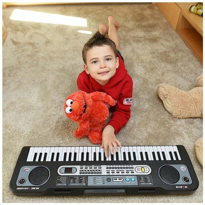 KEYBOARD ORGANY PIANINO 61KLAWISZY DLA DZIECI DO NAUKI TRYB LEKCJI MIKROFON