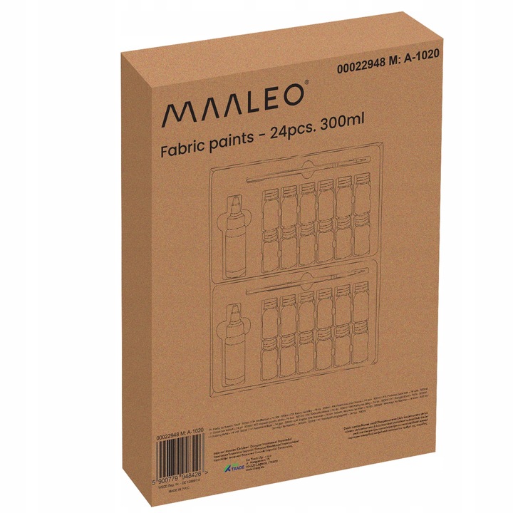 Farby do Ubrań Tkanin Malowania na Tkaninach Zestaw 24 x Barwnik + 2 Pędzle