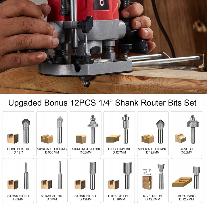 MEGA FREZARKA GÓRNOWRZECIONOWA DO DREWNA + FREZY