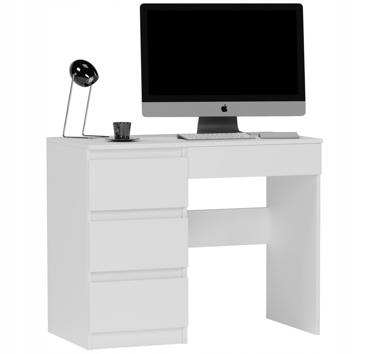 Meble Biurko komputerowe stolik 96cm białe N-34L