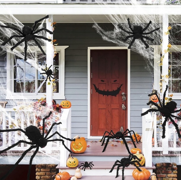 PAJĄK GiGANT HALLOWEEN WŁOCHATY STRASZNY Dekoracja Ozdoba Olbrzymi