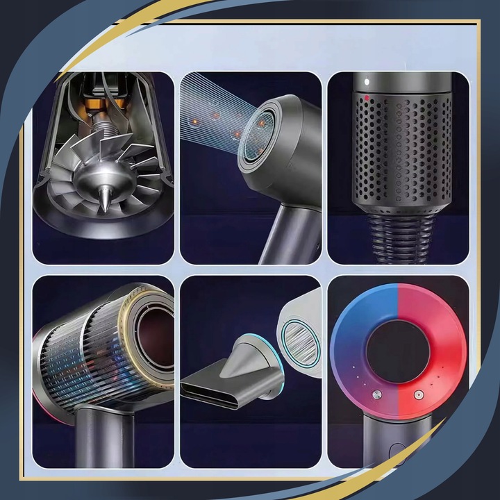 Suszarka Do Włosów Z DYFUZOREM Jonizacją Prezent Cicha Końcówki 5w1