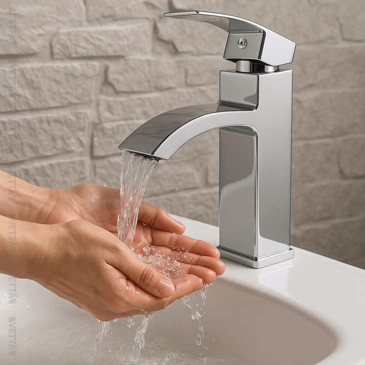 Bateria stojąca umywalkowa kran do umywalki zlewu chromowa niska VETTÄ
