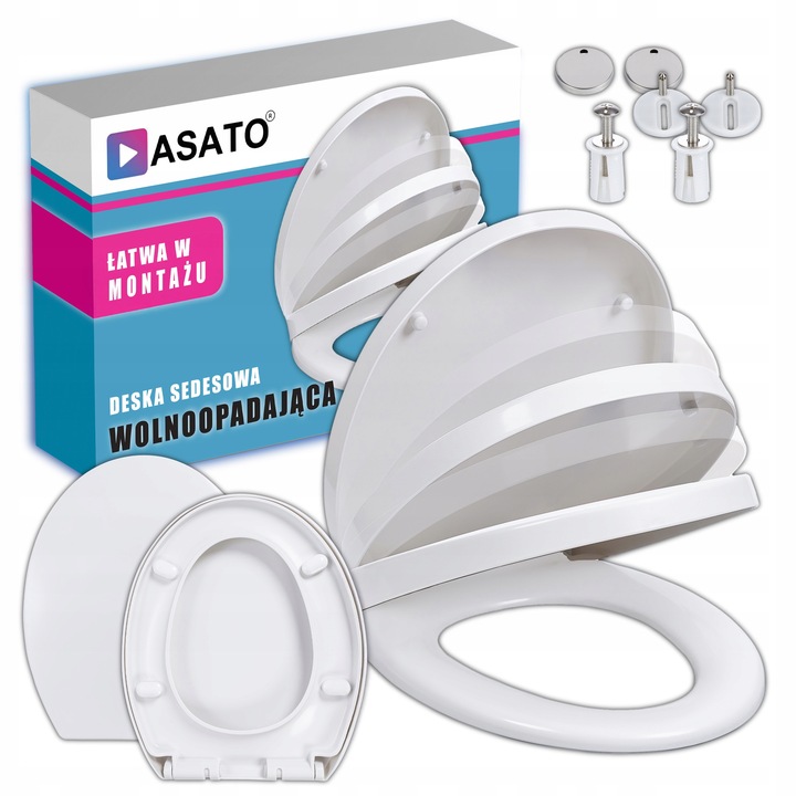 Deska Sedesowa Wolnoopadająca 0041-1 WC Twarda Wypinana Uniwersalna