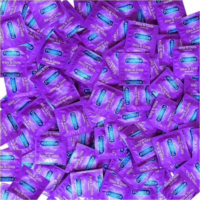 Prezerwatywy PASANTE INTENSITY prążki wypustki orgazm dla par 100 szt.