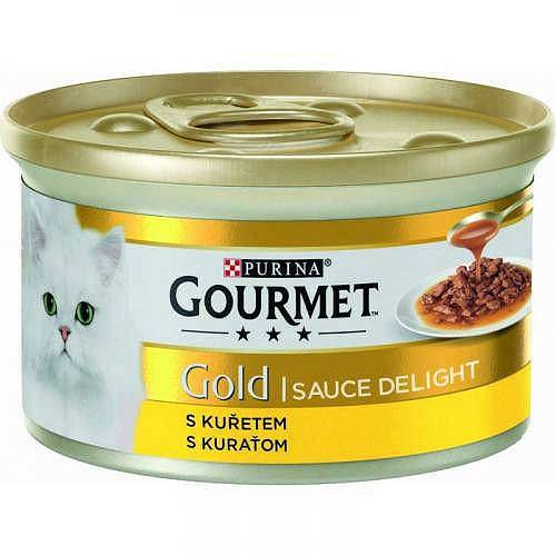 GOURMET GOLD KAWAŁKI KURCZAKA W SOSIE MOKRA KARMA DLA KOTA 12x85g
