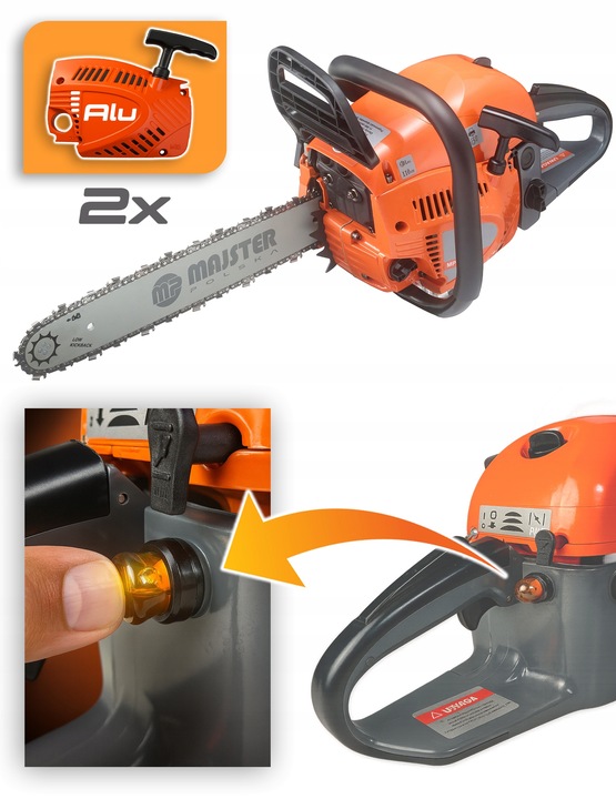 PIŁA spalinowa ALU karter pilarka Łańcuchowa 5,7km 58cm3 2x