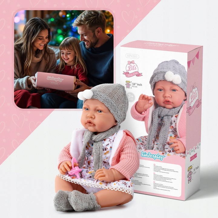 LALKA BOBAS DUŻA INTERAKTYWNA REALISTYCZNA SMOCZEK KINDERPLAY MÓWI 41CM