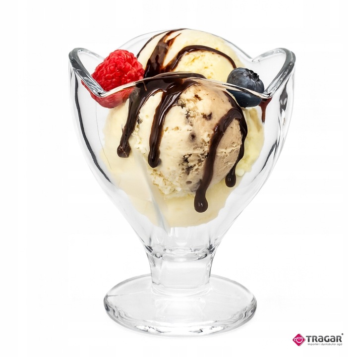 12x PUCHARKI 300ML PUCHAREK SZKLANE NA LODY DESER POJEMNIK KOMPLET ZESTAW