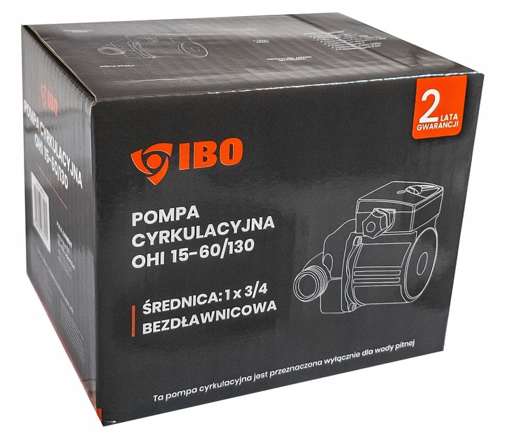 POMPA OBIEGOWA CYRKULACYJNA 3 BIEGOWA 15-60/130 SOLIDNA MOCNA WYDAJNA IBO
