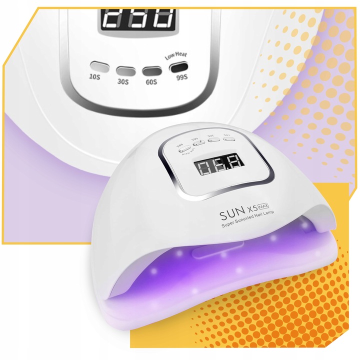 LAMPA DO PAZNOKCI UV LED 80W DO HYBRYD ŻELI MOCNA HYBRYDY SUN X5 MAX