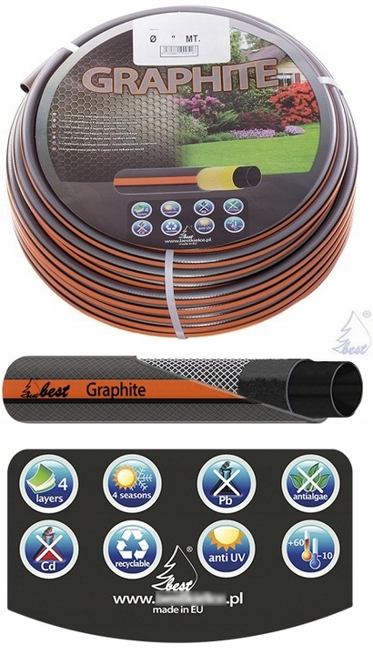 WÓZEK ALU WĄŻ OGRODOWY 4-WARSTWOWY 1/2 50 METRÓW BEST POLSKA ZRASZACZ