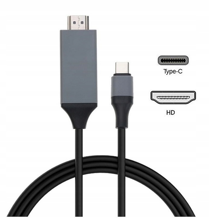 KABEL ADAPTER USB-C 3.1 HDMI 4K MHL TV do Telefonów Samsung DEX Macbook 2m
