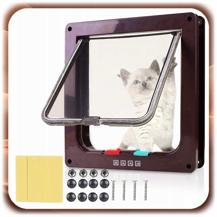 DRZWICZKI WAHADŁOWE DLA KOTA PSA DWUSTRONNE KLAPĄ 4SPOSOBY 4WAY XL +SZABLON