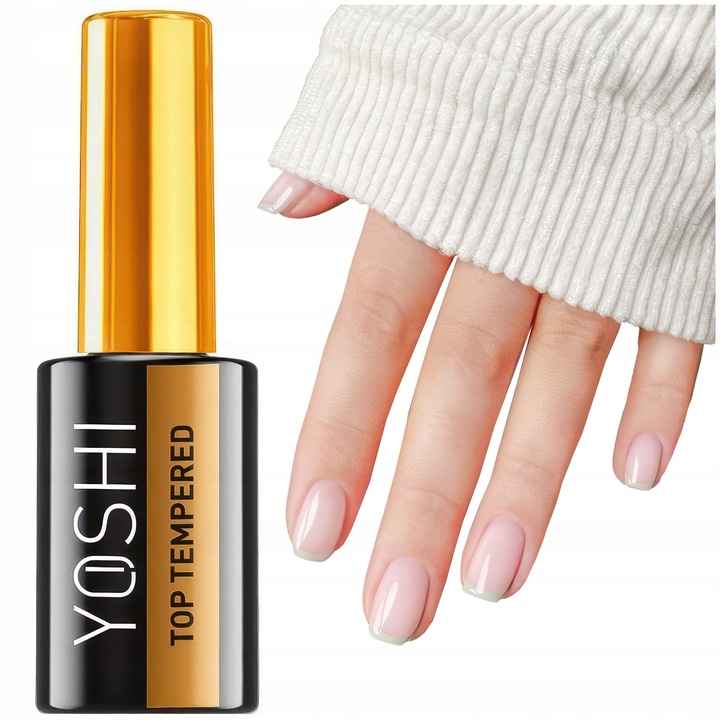 Lakier hybrydowy Top do paznokci No Wipe Tempered Hartowany 10ml Yoshi