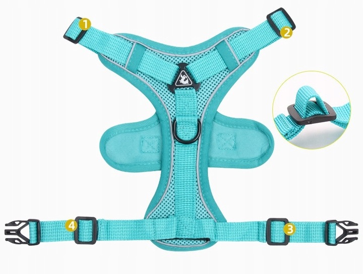 SZELKI BEZUCISKOWE TYPU GUARD + SMYCZ dla KOTA PSA