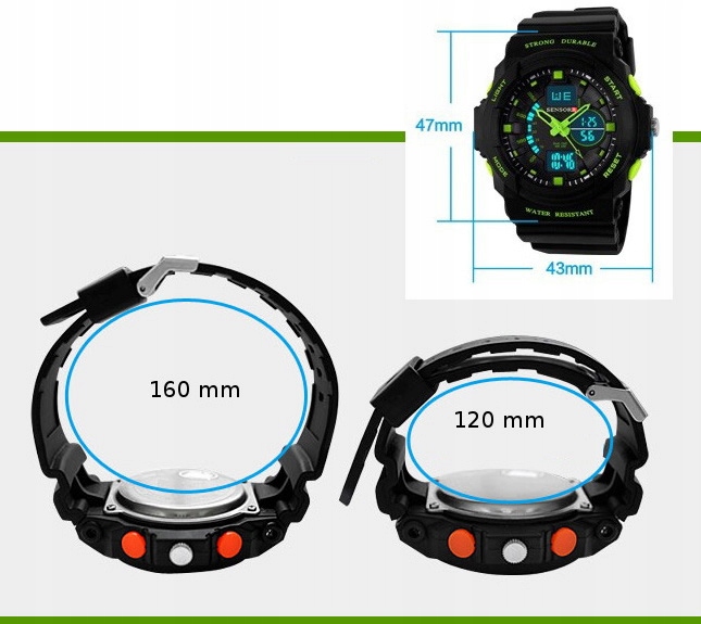 WOJSKOWY ZEGAREK DZIECIĘCY DLA CHŁOPCA S-SHOCK LED NOWY MODEL 2025 SENSORR
