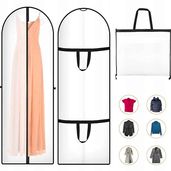 POKROWIEC NA SUKNIE ŚLUBNĄ, UBRANIA, KOSZULE SOLIDNY i DŁUGI, WESELE