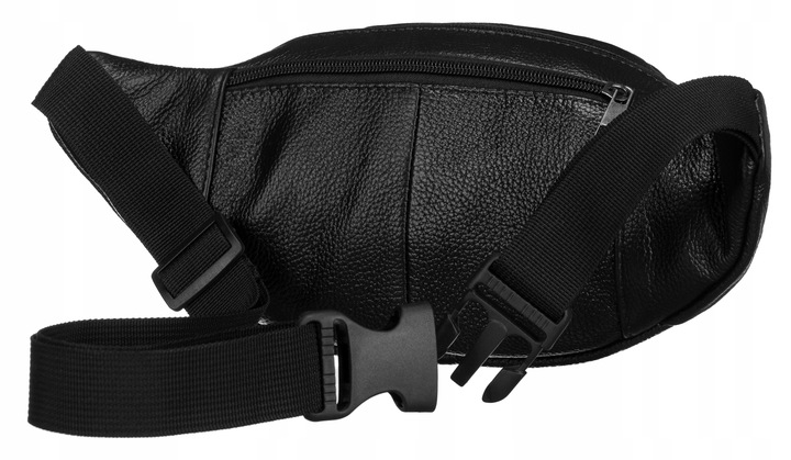 Saszetka męska nerka elegancka ze skóry naturalnej na pasku skórzana