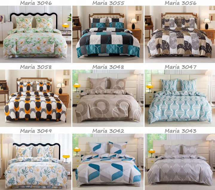 Pościel 160x200 + 2 poszewki KOMPLET POŚCIELI bawełnianej satyny WYBÓR