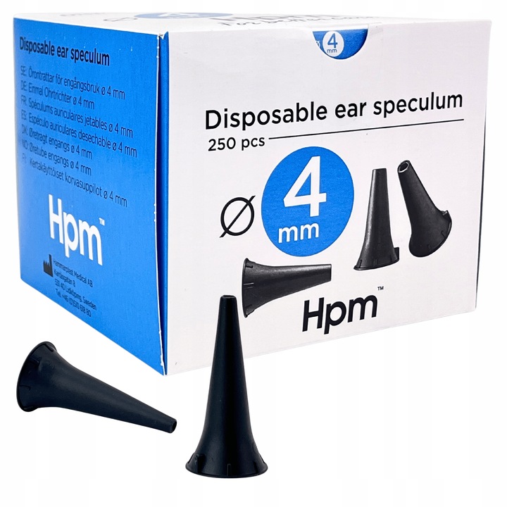 Wziernik uszny do otoskopu 4,0 mm HPM – 250 szt.