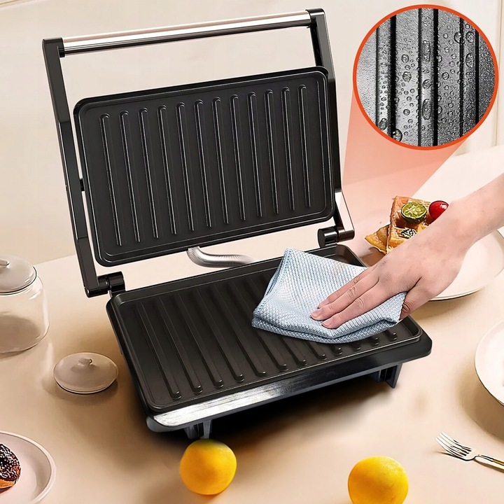 KONTAKTOWY GRILL ELEKTRYCZNY OPIEKACZ SKŁADANY TOSTER PANINI KANAPEK