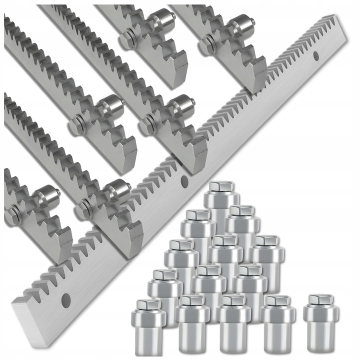 6m LISTWA ZĘBATA STALOWA 8mm metalowa do napędu bramy + tuleje, śruby