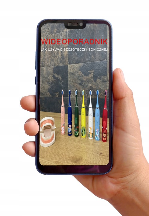 SZCZOTECZKA SONICZNA DLA DZIECI ELEKTRYCZNA DO ZĘBÓW ŻABA OSŁONKA HEELLY