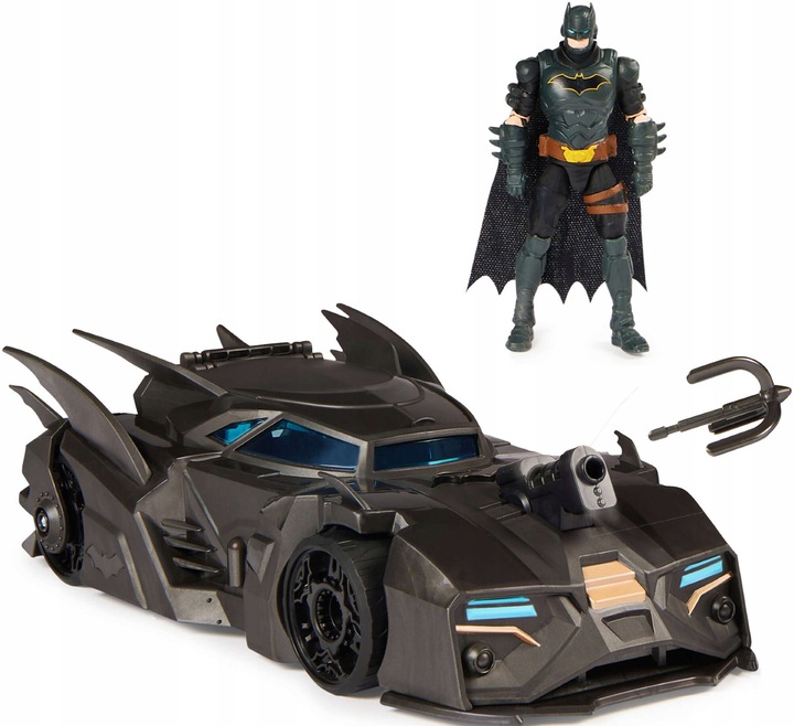 DC COMICS POJAZD BATMOBILE Z WYRZUTNIĄ + FIGURKA LALKA BATMAN 10 CM ZESTAW