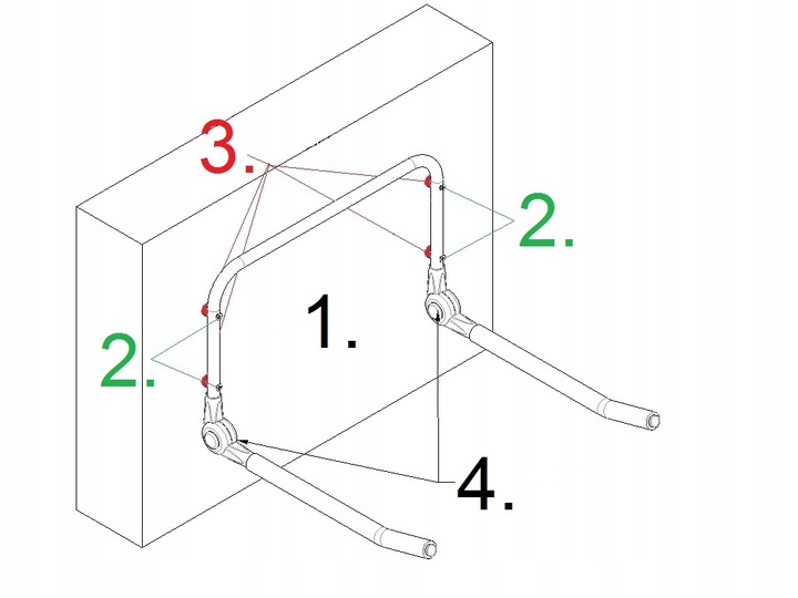 WIESZAK ŚCIENNY NA ROWER ROWERY NARTY UCHWYT WS01