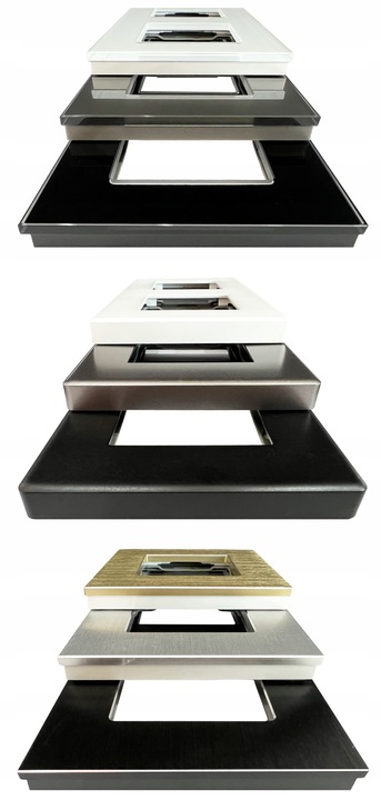 Gniazdo Podwójne Czarne Zestaw Ramka Podwójna i 2 x Gniazdko MIUUN Leo