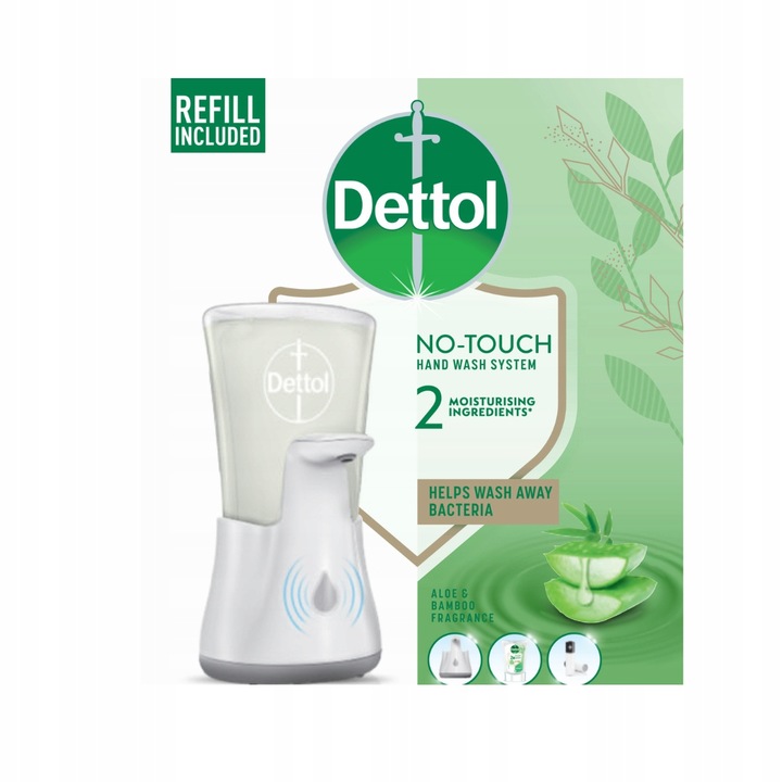 DETTOL Bezdotykowy Aplikator do Mydła w Płynie Wkład Komplet
