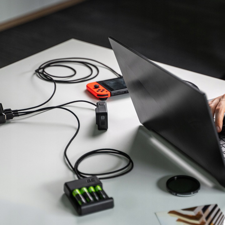 Zestaw 3x Kabel GC Ray USB - USB-C 120cm LED Quick Charge 3.0