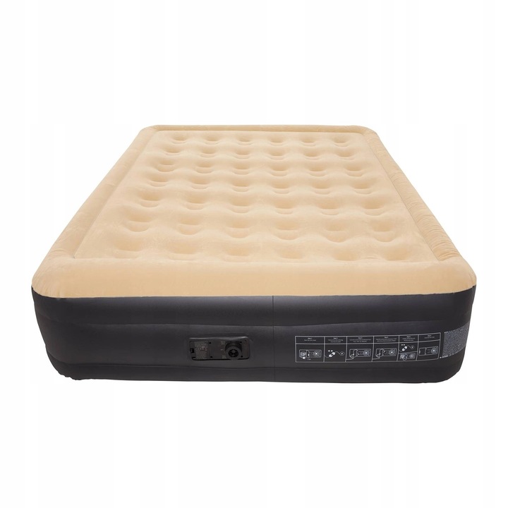 PRZENOŚNY MATERAC DMUCHANY DWUOSOBOWY SAMOPOMPUJĄCY POMPOWANY ŁÓŻKO SPANIE